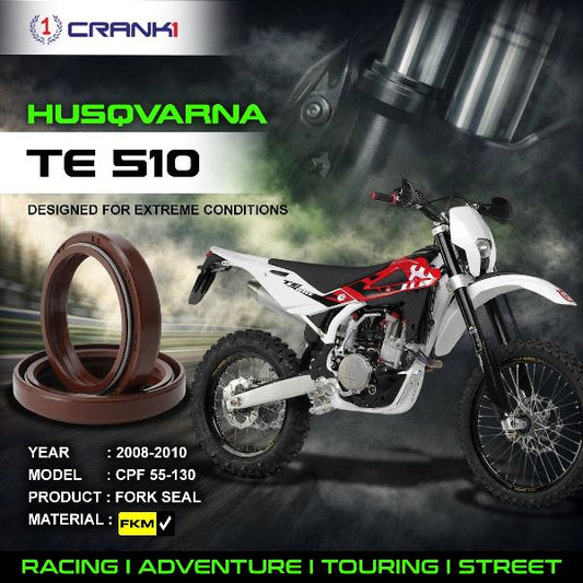 Crank1-Fork Oil Seals Pair Husqvarna TE 510 (2008-2010)-CPF55-130