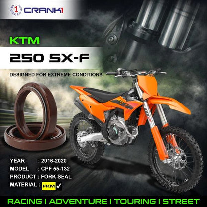 Crank1-Fork Oil Seals Pair KTM 250SX-F (2016-2020)-CPF55-132