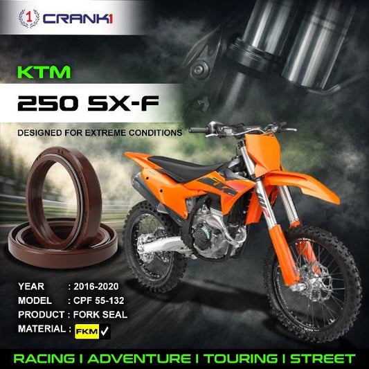 Crank1-Fork Oil Seals Pair KTM 250SX-F (2016-2020)-CPF55-132
