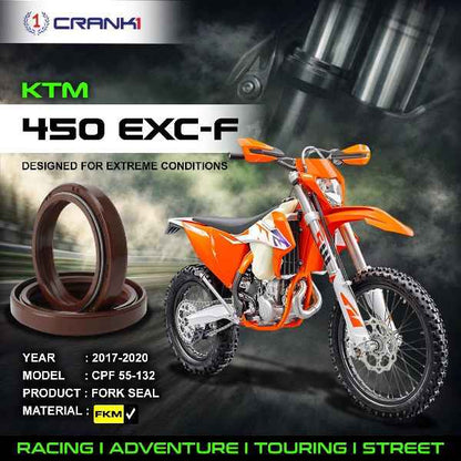 Crank1-Fork Oil Seals Pair KTM 450 EXC-F (2017-2020)-CPF55-132