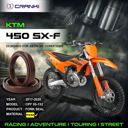 Crank1-Fork Oil Seals Pair KTM 450 SX-F (2017-2020)-CPF55-132