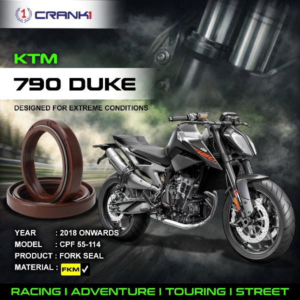 Crank1-Fork Oil Seals Pair KTM Duke 790 (2018 Onwards)-CPF55-114