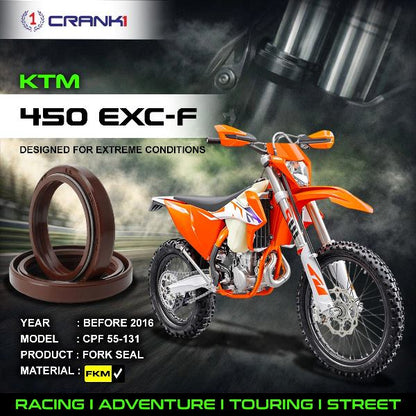 Crank1-Fork Oil Seals Pair KTM EXC  SXF 450 (Before 2016)-CPF55-131