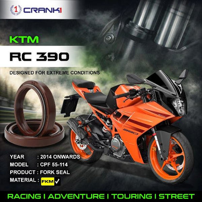 Crank1-Fork Oil Seals Pair KTM RC 390 (2014 Onwards)-CPF55-114