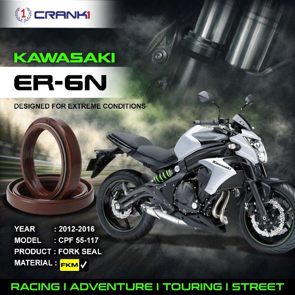 Crank1-Fork Oil Seals Pair Kawasaki Er6n (2012-2016)-CPF55-117