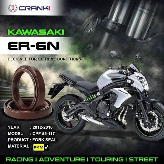 Crank1-Fork Oil Seals Pair Kawasaki Er6n (2012-2016)-CPF55-117