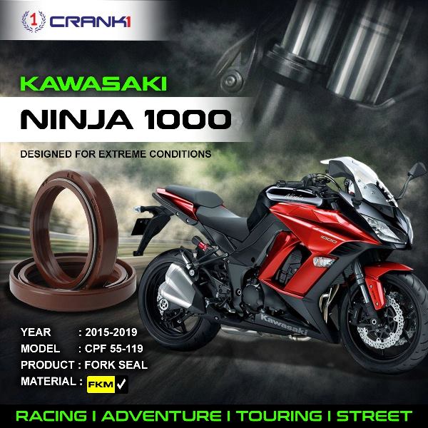 Crank1-Fork Oil Seals Pair Kawasaki Ninja 1000 (2015-2019)-CPF55-119