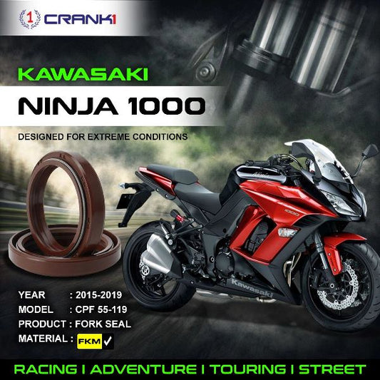 Crank1-Fork Oil Seals Pair Kawasaki Ninja 1000 (2015-2019)-CPF55-119