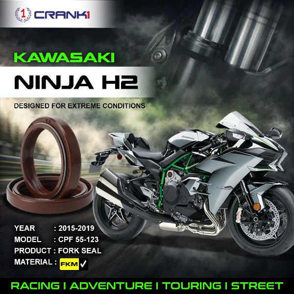 Crank1-Fork Oil Seals Pair Kawasaki Ninja H2 (2015-2019)-CPF55-123
