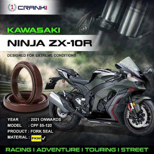 Crank1-Fork Oil Seals Pair Kawasaki Ninja ZX-10R (2021 Onwards)-CPF55-120