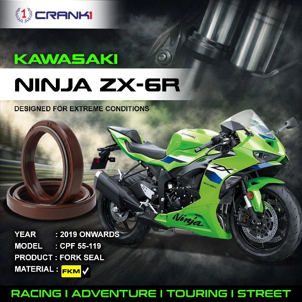 Crank1-Fork Oil Seals Pair Kawasaki Ninja ZX-6R (2019 Onwards)-CPF55-119