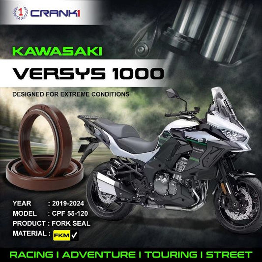 Crank1-Fork Oil Seals Pair Kawasaki Versys 1000 (2019-2024)-CPF55-120