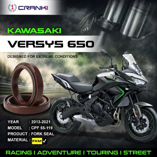 Crank1-Fork Oil Seals Pair Kawasaki Versys 650 (2013-2021)-CPF55-119