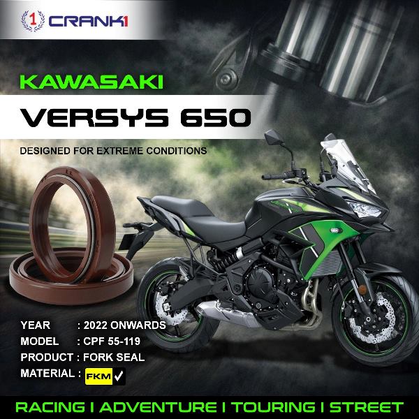 Crank1-Fork Oil Seals Pair Kawasaki Versys 650 (2022 Onwards)-CPF55-119