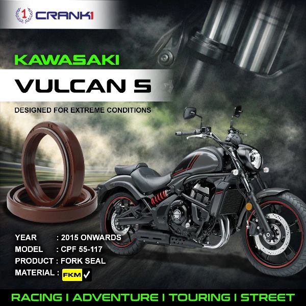 Crank1-Fork Oil Seals Pair Kawasaki Vulcan S (2015 Onwards)-CPF55-117