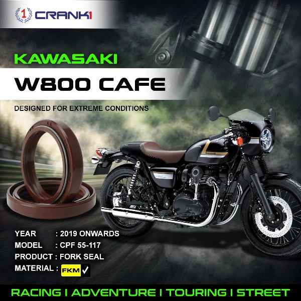 Crank1-Fork Oil Seals Pair Kawasaki W800 Cafe (2019 Onwards)-CPF55-117