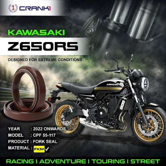 Crank1-Fork Oil Seals Pair Kawasaki Z650 RS (2022 Onwards)-CPF55-117