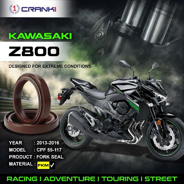 Crank1-Fork Oil Seals Pair Kawasaki Z800 (2013-2016)-CPF55-117