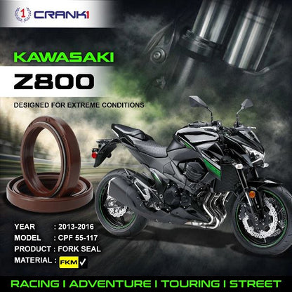Crank1-Fork Oil Seals Pair Kawasaki Z800 (2013-2016)-CPF55-117