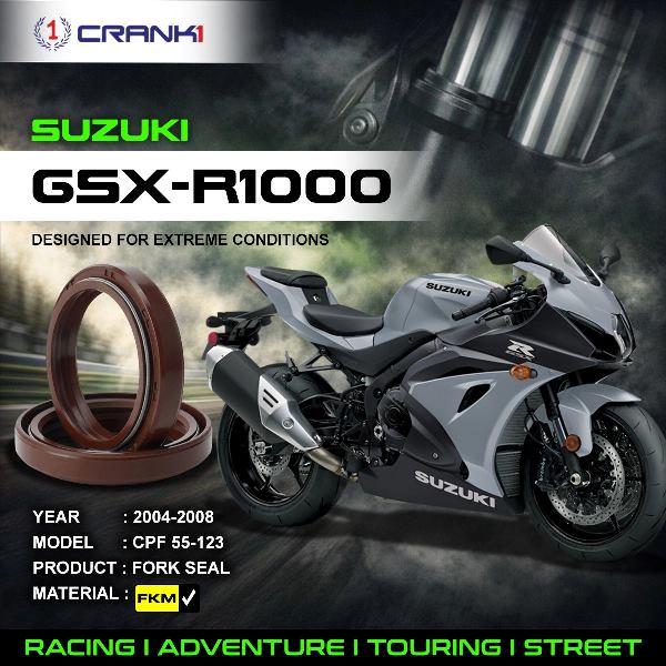 Crank1-Fork Oil Seals Pair Suzuki GSX-R1000 (2004-2008)-CPF55-123