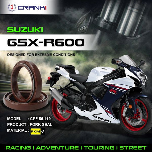 Crank1-Fork Oil Seals Pair Suzuki GSX-R600-CPF55-119