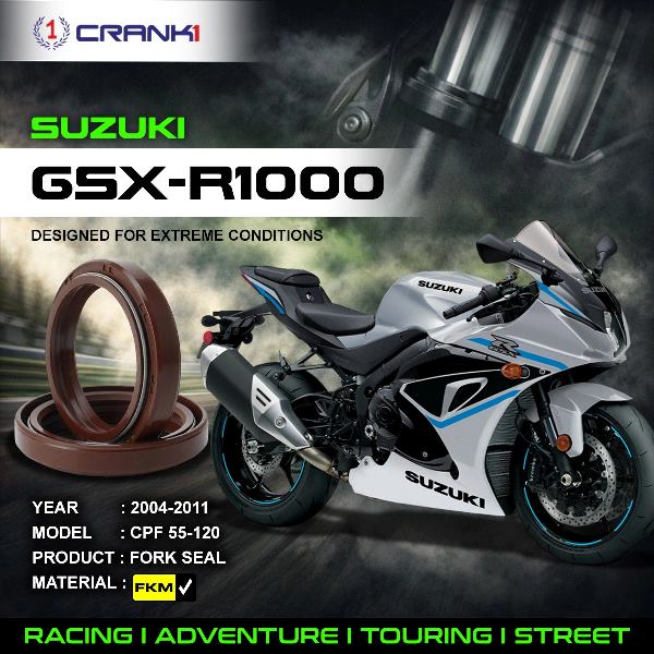 Crank1-Fork Oil Seals Pair Suzuki GSX-R 1000 (2004-2006)-CPF55-120