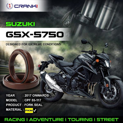 Crank1-Fork Oil Seals Pair Suzuki GSX-S 750 (2017 Onwards)-CPF55-117