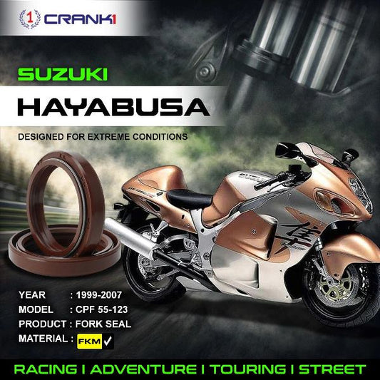 Crank1-Fork Oil Seals Pair Suzuki Hayabusa (1999-2007)-CPF55-123