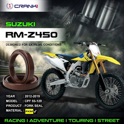 Crank1-Fork Oil Seals Pair Suzuki RMZ 450 (2012-2019)-CPF55-129