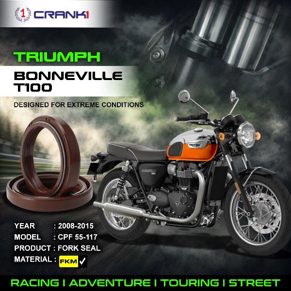 Crank1-Fork Oil Seals Pair Triumph Bonneville T100 (2008-2015)-CPF55-117