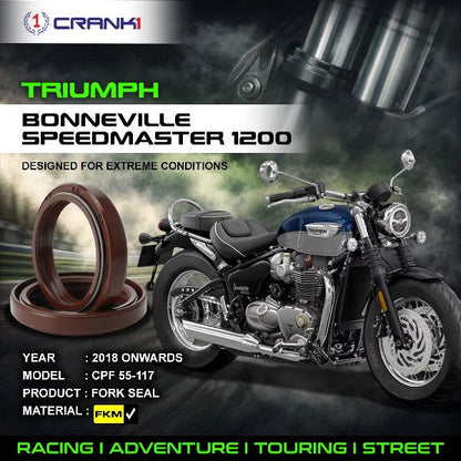 Crank1-Fork Oil Seals Pair Triumph Speedmaster 1200 (2018 Onwards)-CPF55-117