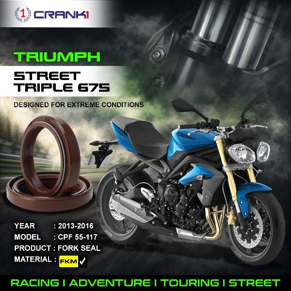 Crank1-Fork Oil Seals Pair Triumph Street Triple 675 R (2013-2016)-CPF55-117
