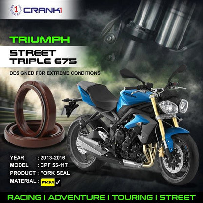 Crank1-Fork Oil Seals Pair Triumph Street Triple 675 R (2013-2016)-CPF55-117