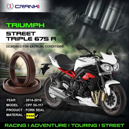 Crank1-Fork Oil Seals Pair Triumph Street Triple 675 R (2014-2016)-CPF55-117
