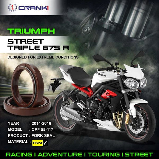 Crank1-Fork Oil Seals Pair Triumph Street Triple 675 R (2014-2016)-CPF55-117