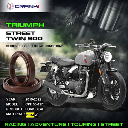 Crank1-Fork Oil Seals Pair Triumph Street Twin 900 (2019-2022)-CPF55-117