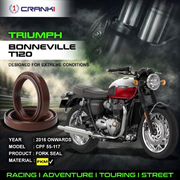 Crank1-Fork Oil Seals Pair Triumph T120 (2016 Onwards)-CPF55-117