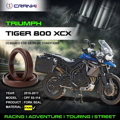 Crank1-Fork Oil Seals Pair Triumph Tiger 800 XCX (2015-2017)-CPF55-114