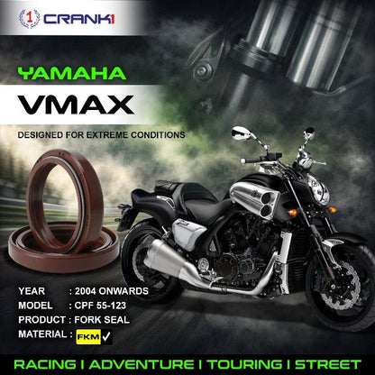 Crank1-Fork Oil Seals Pair Yamaha Vmax (2004 Onwards)-CPF55-123