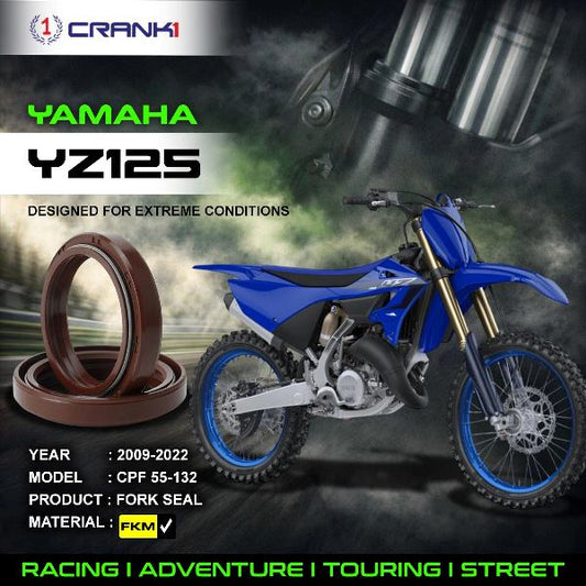 Crank1-Fork Oil Seals Pair Yamaha YZ125 (2009-2022)-CPF55-132