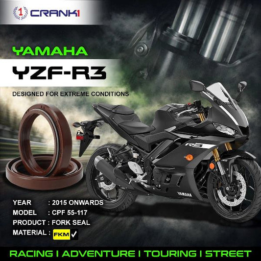 Crank1-Fork Oil Seals Pair Yamaha YZF-R3 (2015 Onwards)-CPF55-117