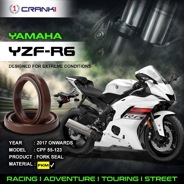 Crank1-Fork Oil Seals Pair Yamaha YZF-R6 (2017 Onwards)-CPF55-123