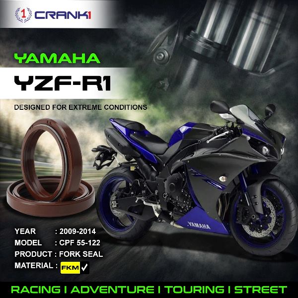 Crank1-Fork Oil Seals Pair Yamaha YZF R1 (2009-2014)-CPF55-122