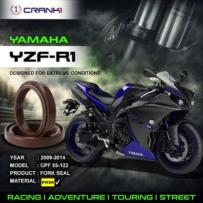 Crank1-Fork Oil Seals Pair Yamaha YZF R1 (2009-2014)-CPF55-122