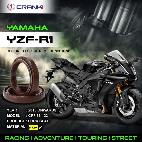 Crank1-Fork Oil Seals Pair Yamaha YZF R1 (2015 Onwards)-CPF55-123