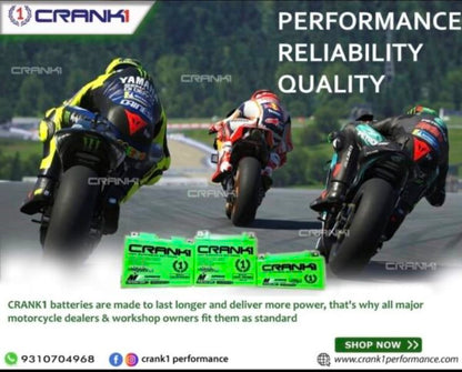 Crank1 Battery For Ducati 848 EVO (2015-2025)- CB12B-BS - Factory Activated