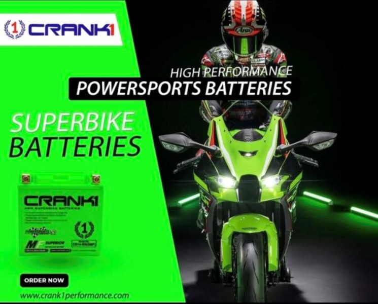 Crank1 Battery For Ducati 848 EVO (2015-2025)- CB12B-BS - Factory Activated