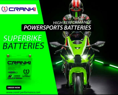 Crank1 Battery For Ducati 848 EVO (2015-2025)- CB12B-BS - Factory Activated