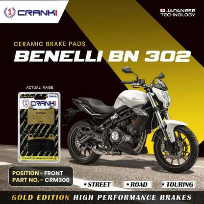 Crank1 Ceramic Brake Pads For Benelli BN 302 - Front - CRM300 - 1 Set