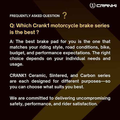 Crank1 Ceramic Brake Pads For Benelli TNT 300 - Front - CRM300 - 1 Set